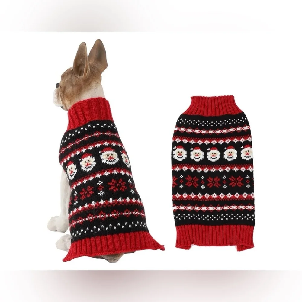 NEW Dog Cat Christmas Red Santa Ugly Christmas Sweaters S 9”-11”